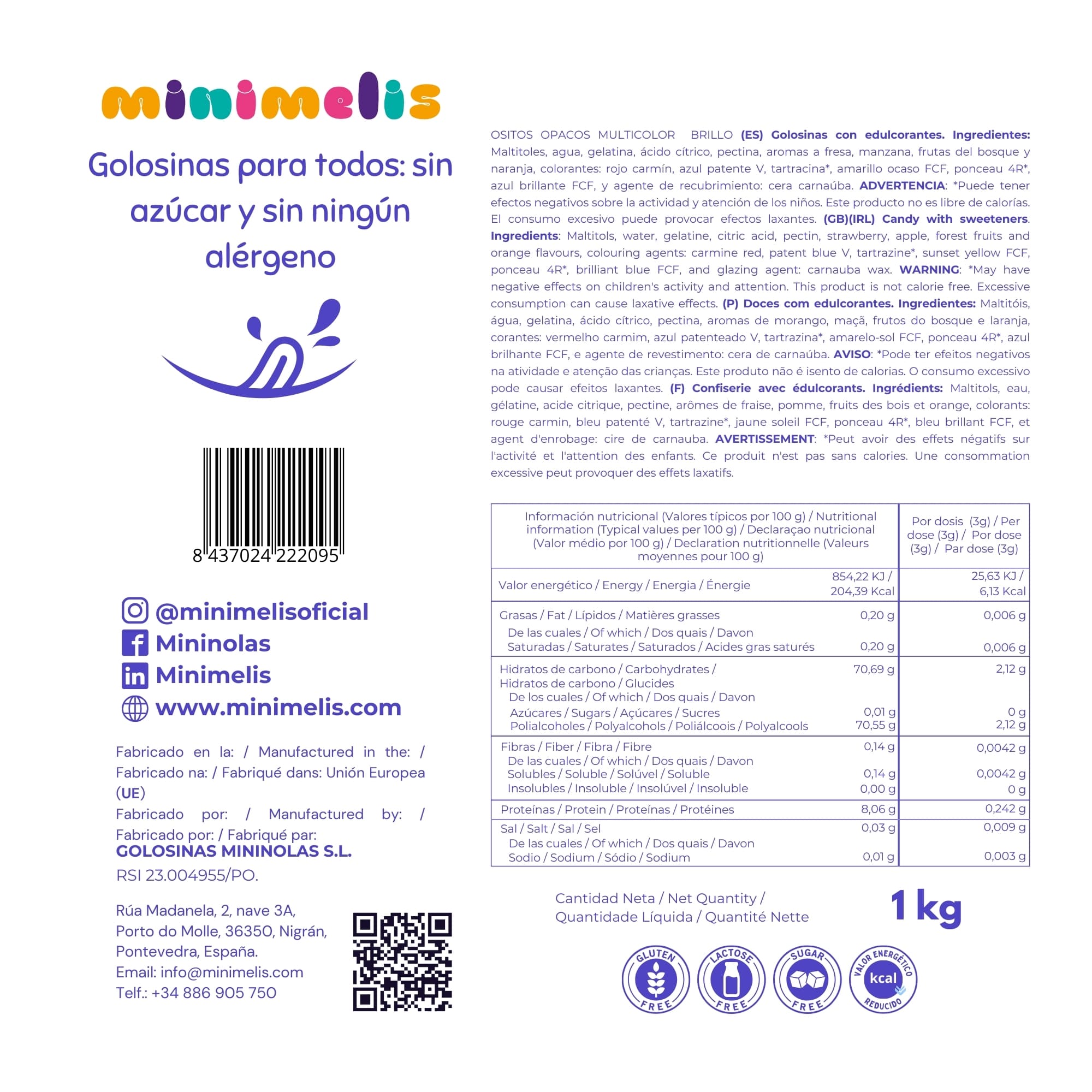 Ositos Opacos - Sabores Frutales - 1 kg