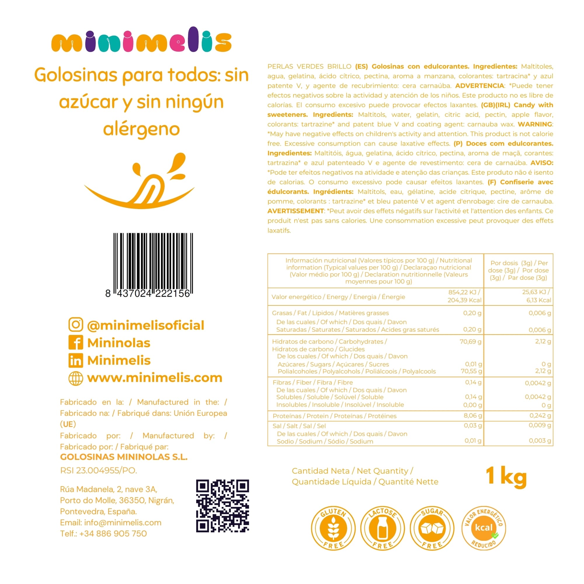 Perlas Brillo - Sabor Manzana - 1 kg