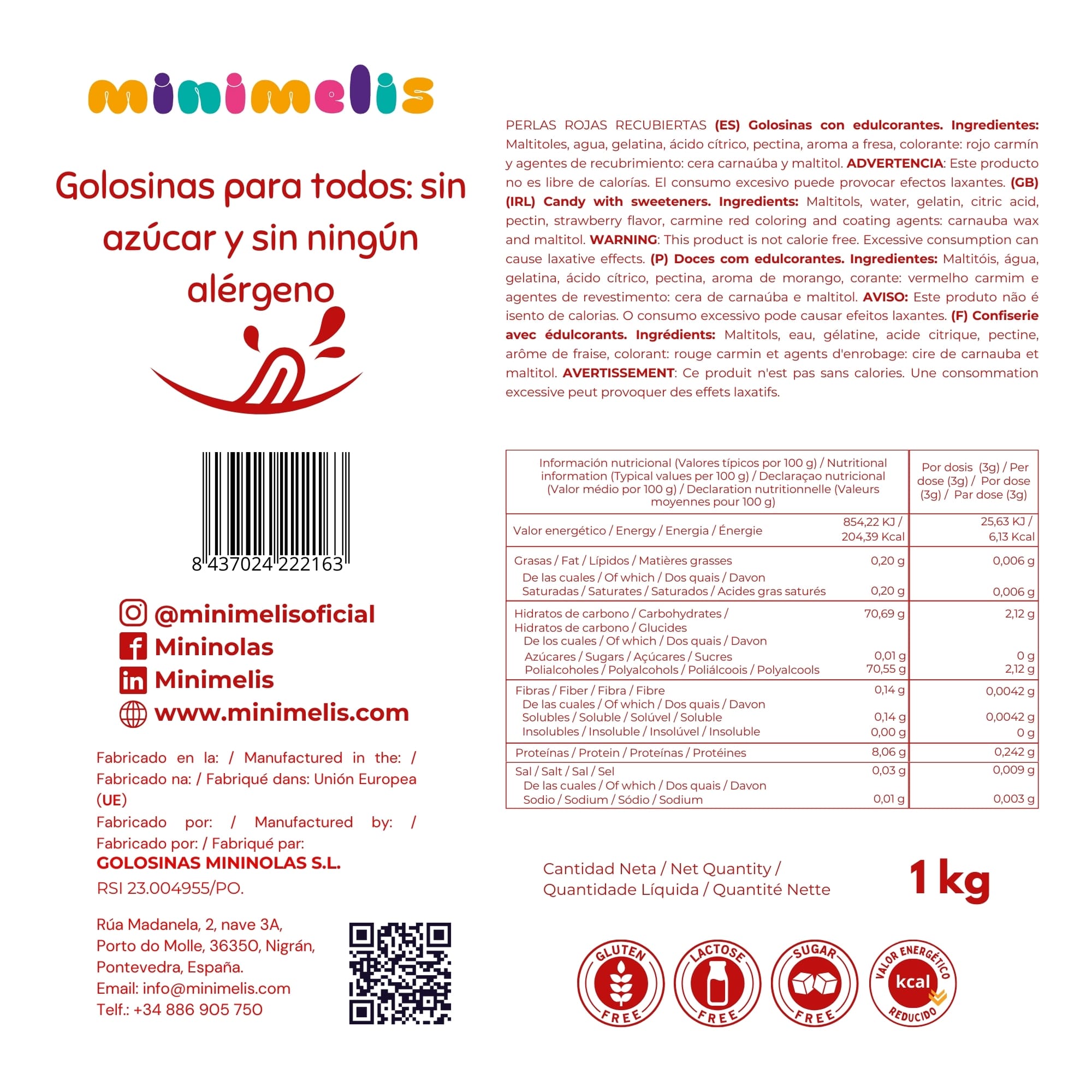 Perlas Rebozadas - Sabor Fresa - 1 kg