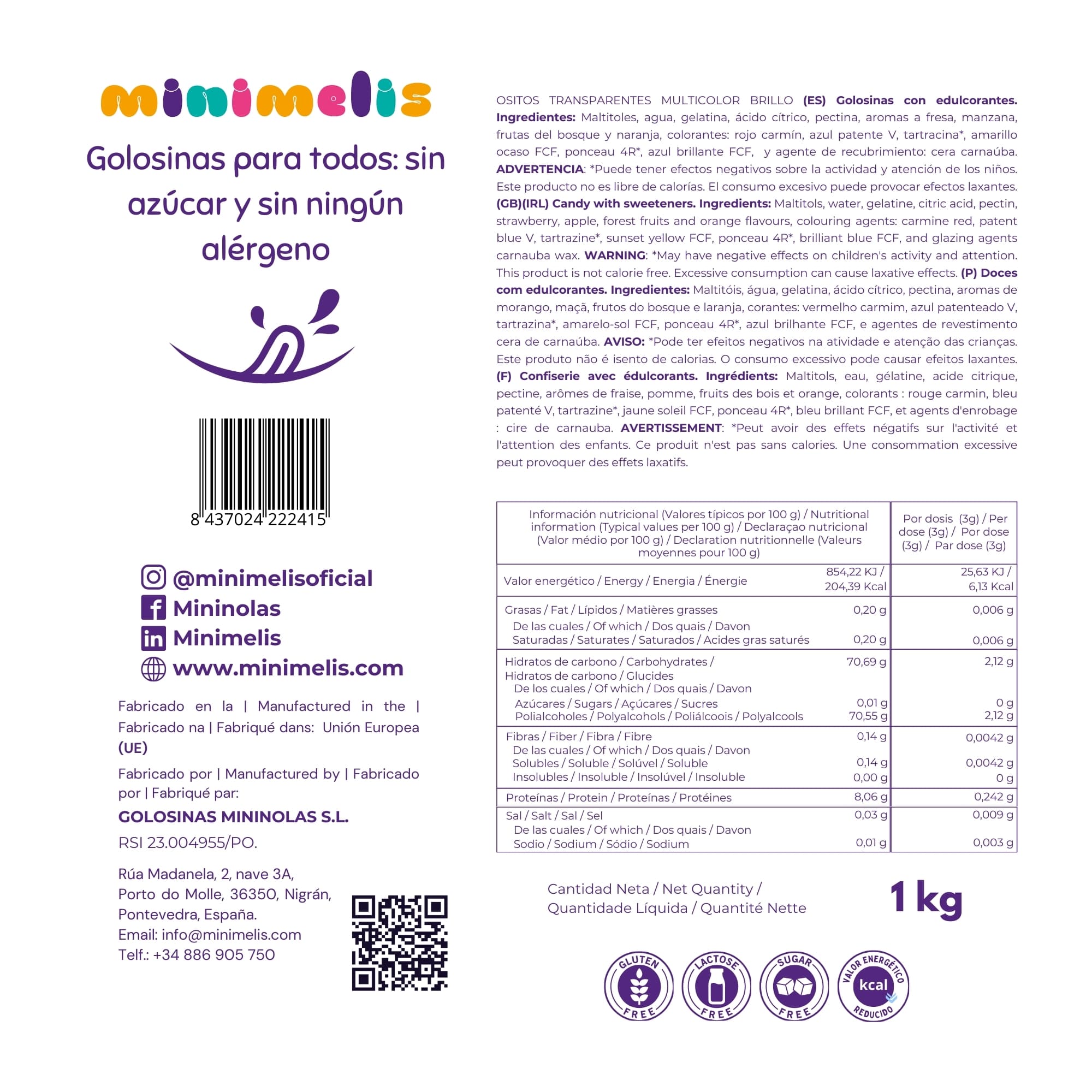 Ositos Mix Transparentes - Bolsa 1 kg