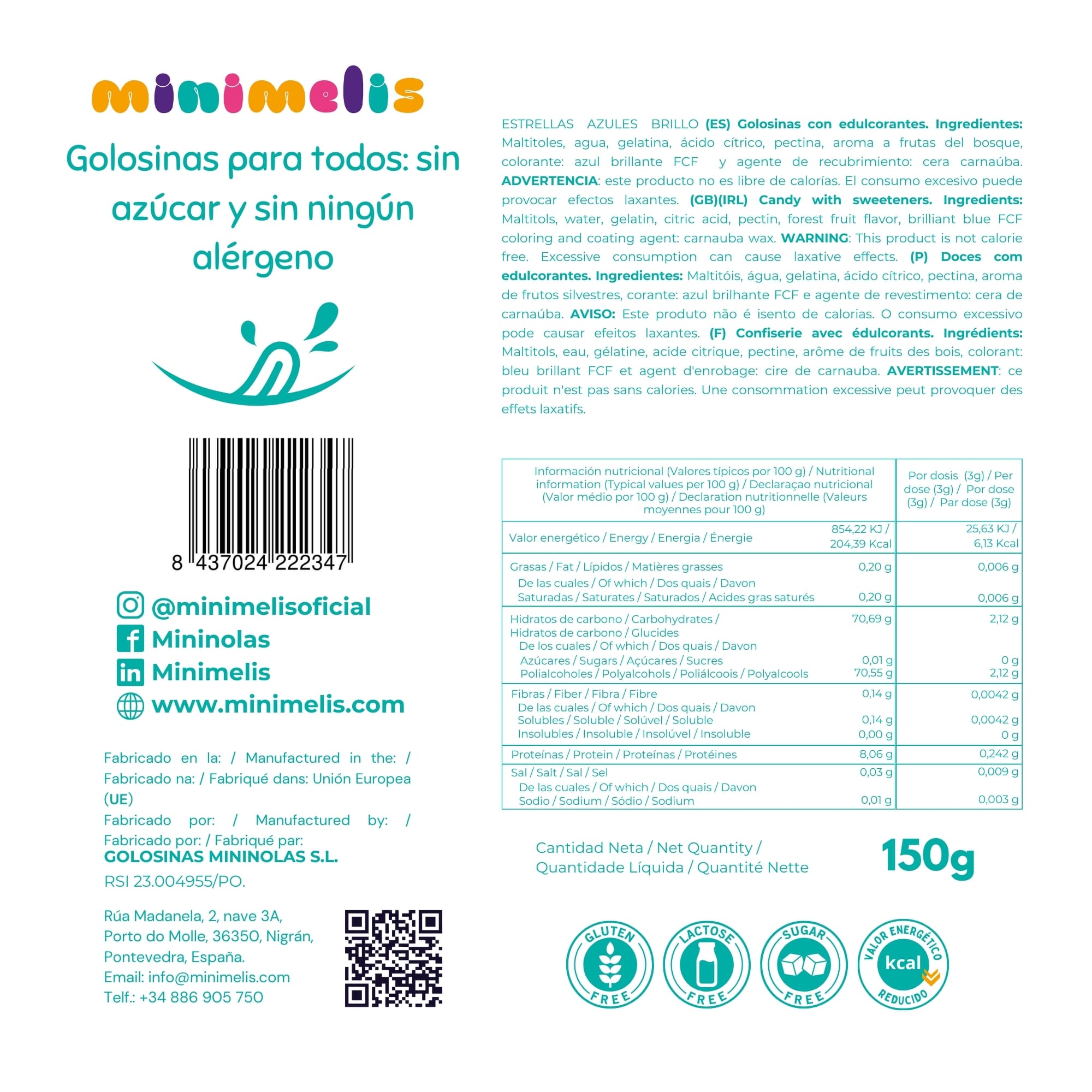 Bote Estrellas - Sabor Frutos del Bosque - 150 g