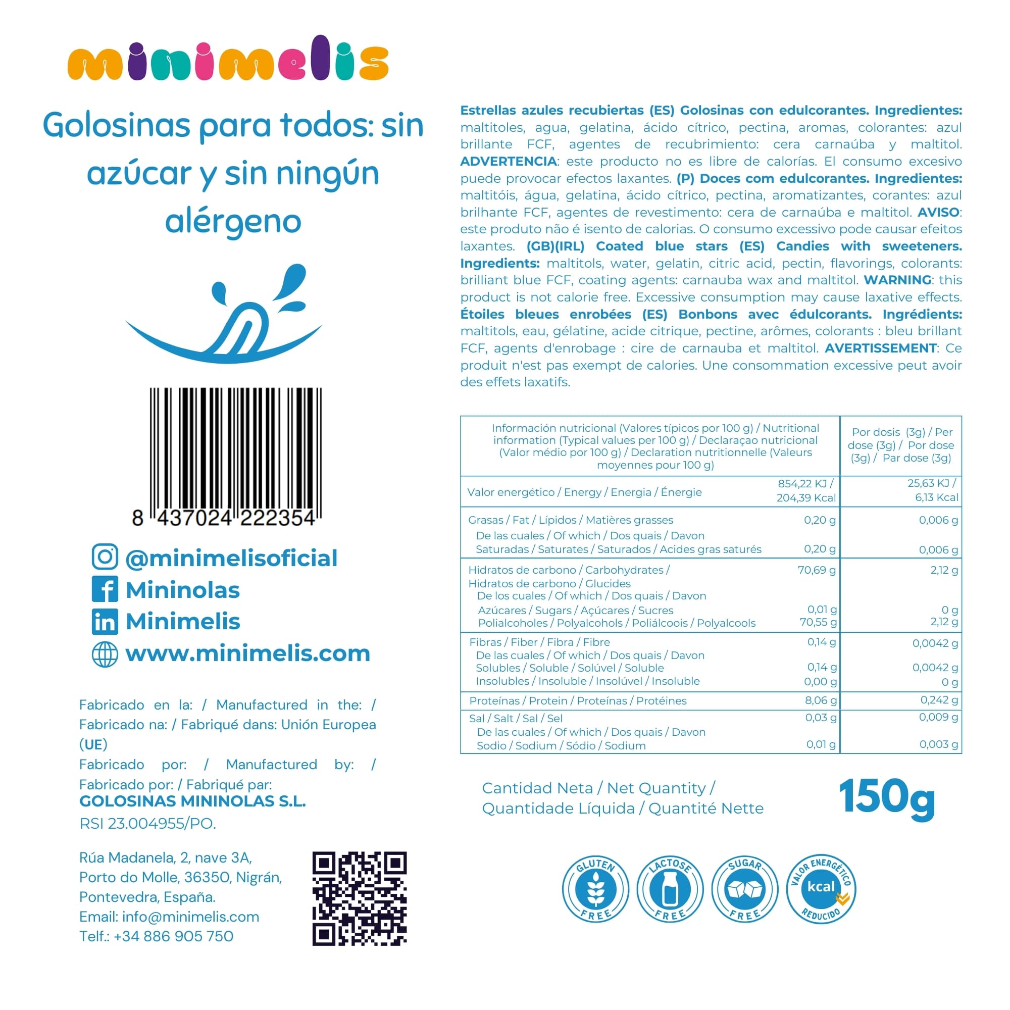 Bote Estrellas Rebozadas - Sabor Frutas del Bosque - 150 g